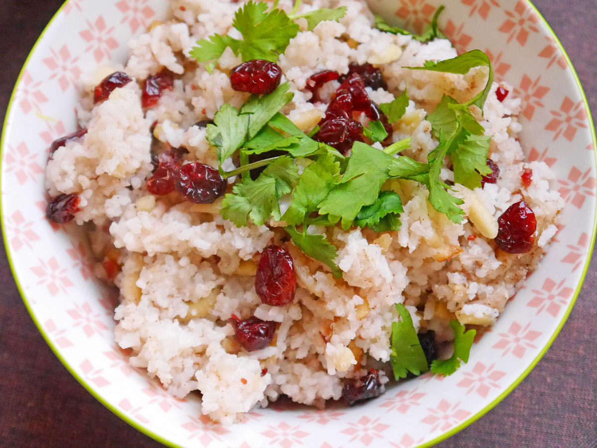 Reis mit Cranberrys und Mandeln