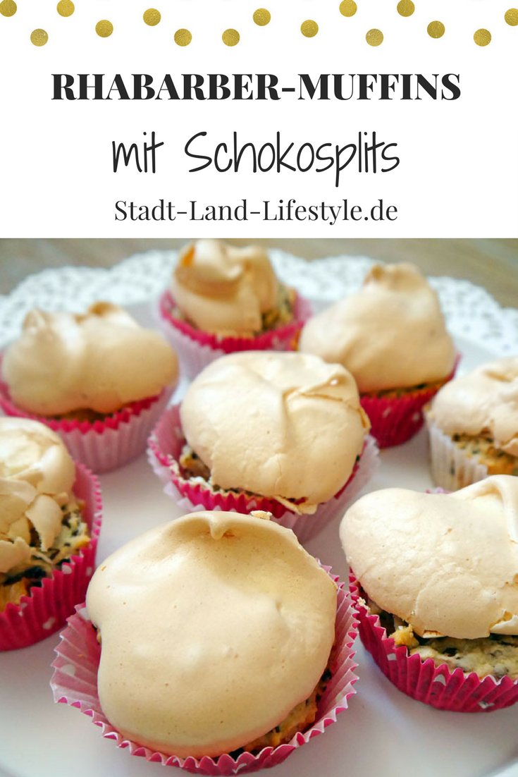 Rhabarber-Muffins mit Schokosplits